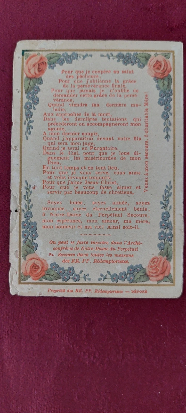 Image pieuse ancienne - Livret Litanies Notre-Dame du Perpétuel Secours XIXe – photo 3